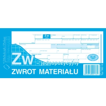 ZW zwrot materiału jednopozycyjny 1/3 A4 382-8